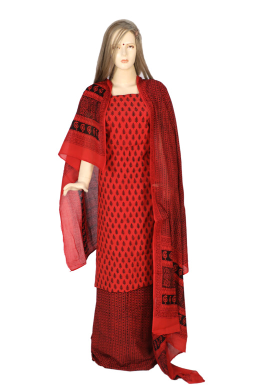 Tribes India Cotton Bagh Suit Material