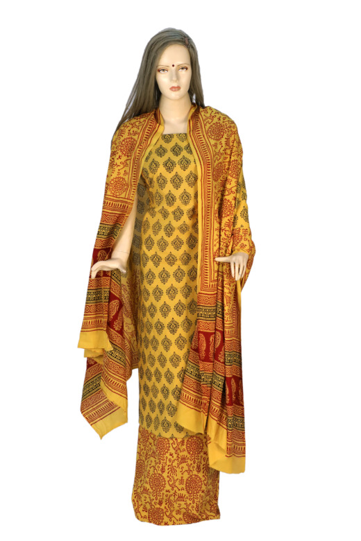 Tribes India Cotton Bagh Suit Material