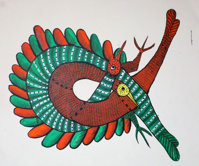 Tribes India Handmade Gond Paper Painting