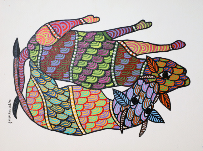 Tribes India Handmade Gond Paper Painting