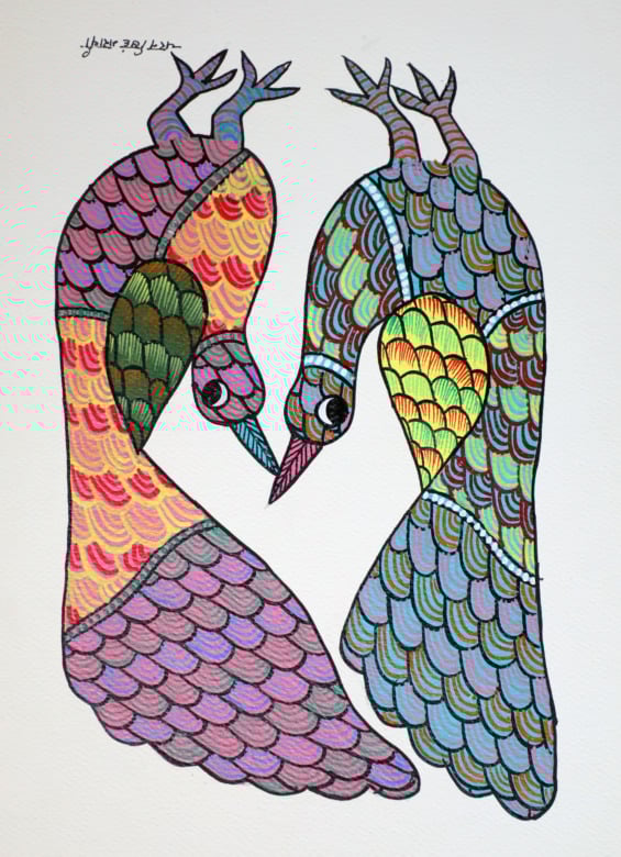 Tribes India Handmade Gond Paper Painting