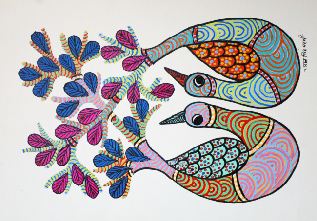 Tribes India Handmade Gond Paper Painting