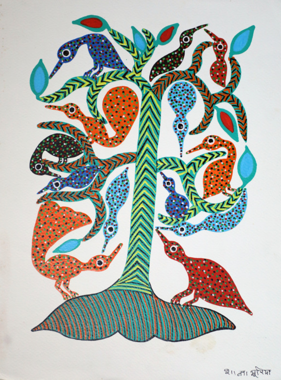Tribes India Handmade Gond Paper Painting