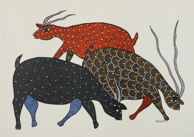 Tribes India Handmade Gond Paper Painting