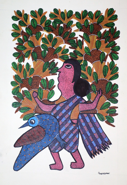 Tribes India Handmade Gond Paper Painting