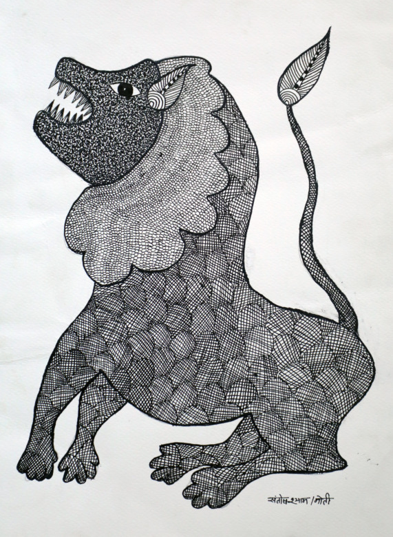 Tribes India Handmade Gond Paper Painting