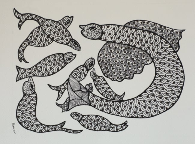 Tribes India Handmade Gond Paper Painting