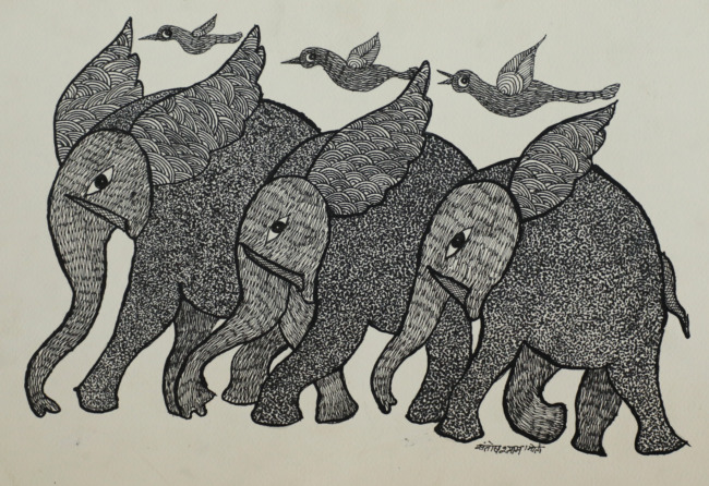 Tribes India Handmade Gond Paper Painting