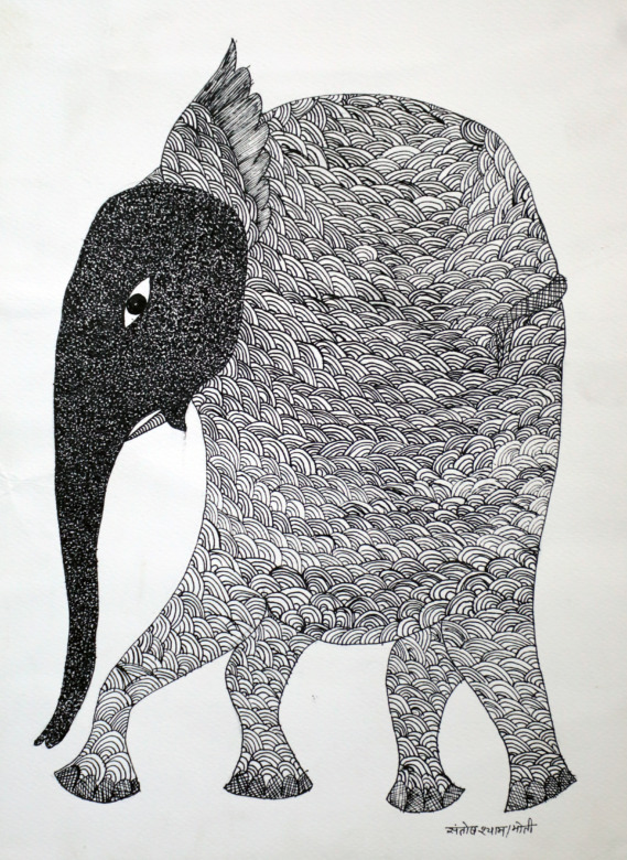 Tribes India Handmade Gond Paper Painting