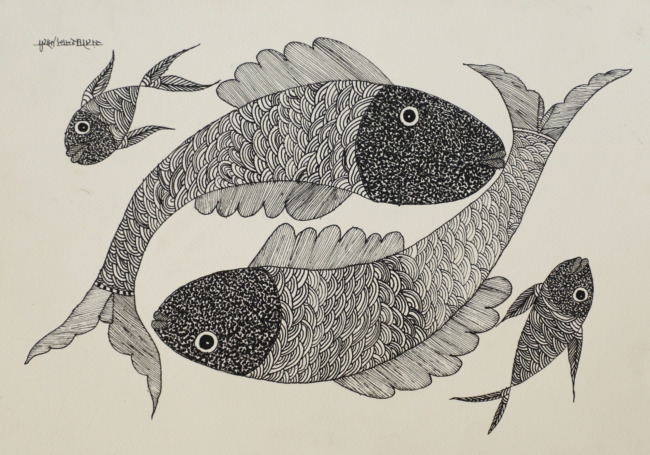 Tribes India Handmade Gond Paper Painting