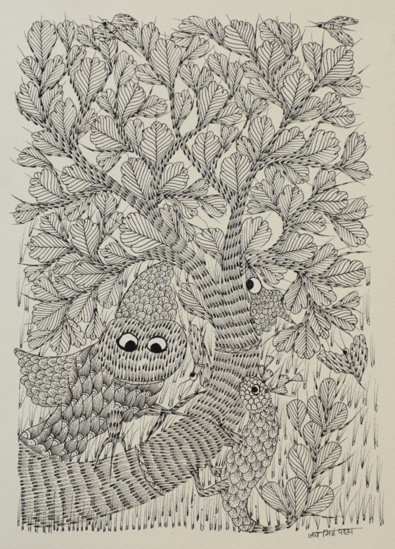 Tribes India Handmade Gond Paper Painting