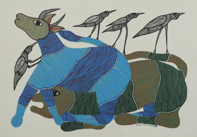 Tribes India Handmade Gond Paper Painting