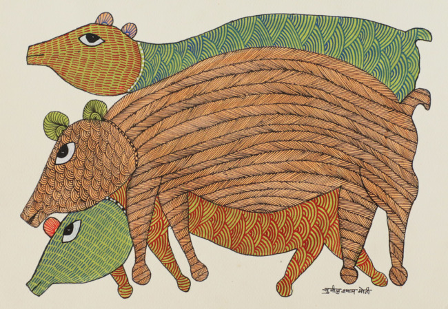 Tribes India Handmade Gond Paper Painting