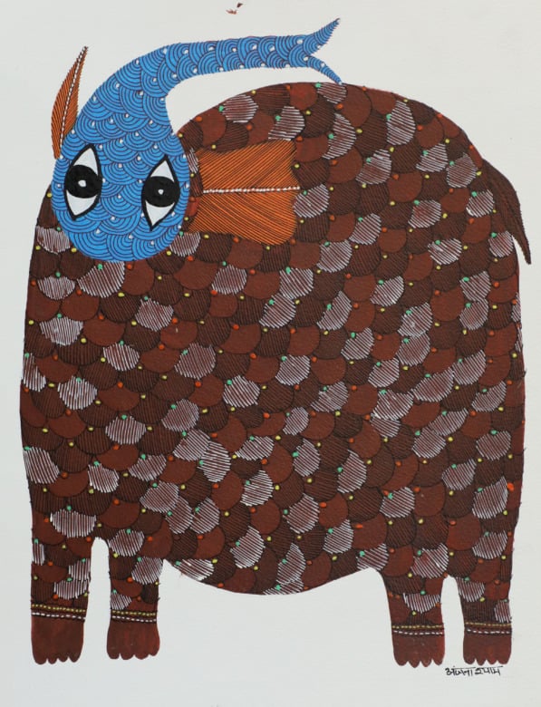 Tribes India Handmade Gond Paper Painting