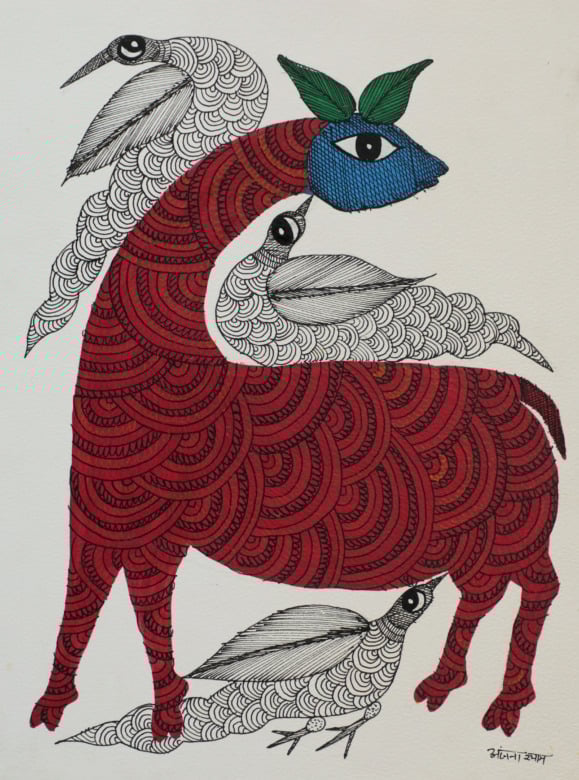 Tribes India Handmade Gond Paper Painting