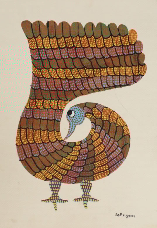 Tribes India Handmade Gond Paper Painting