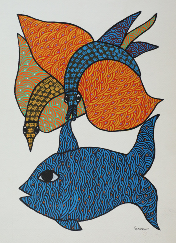Tribes India Handmade Gond Paper Painting