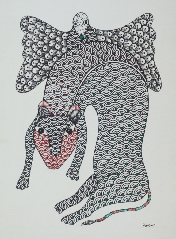 Tribes India Handmade Gond Paper Painting