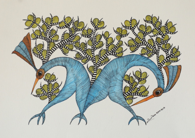 Tribes India Handmade Gond Paper Painting