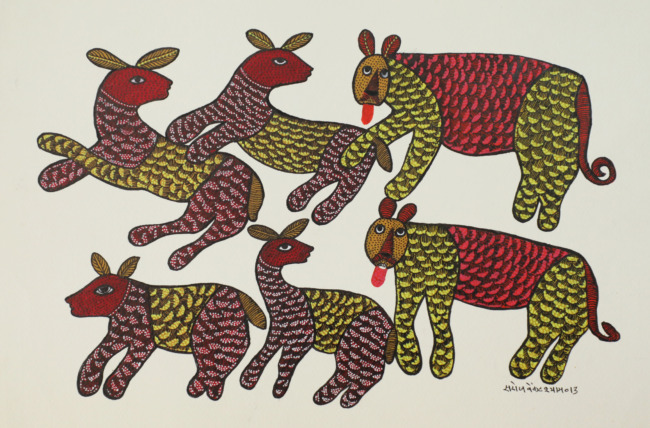 Tribes India Handmade Gond Paper Painting