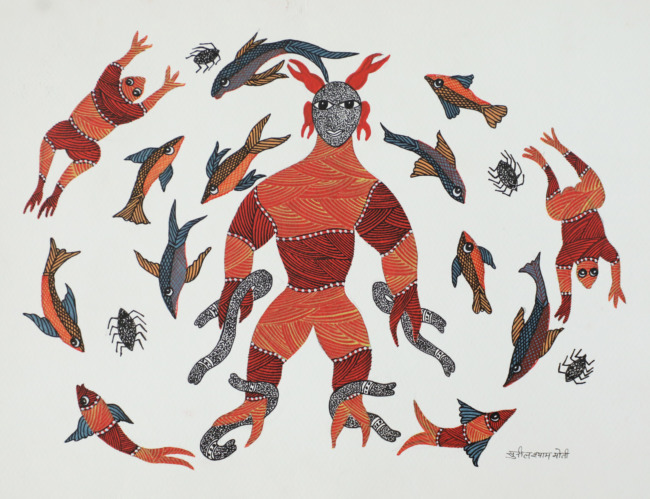 Tribes India Handmade Gond Paper Painting