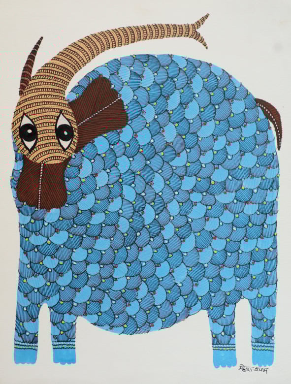 Tribes India Handmade Gond Paper Painting