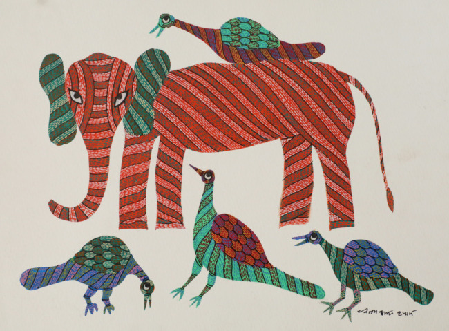 Tribes India Handmade Gond Paper Painting
