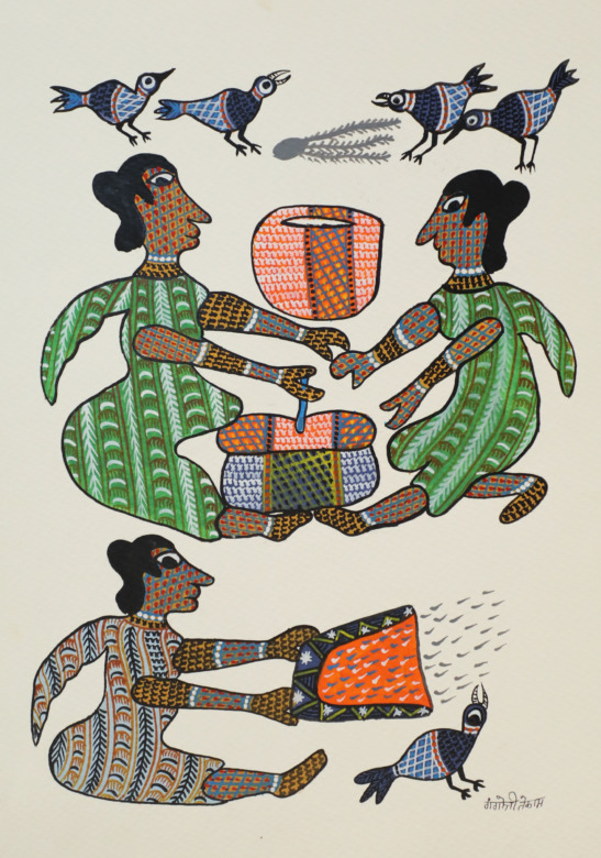 Tribes India Handmade Gond Paper Painting