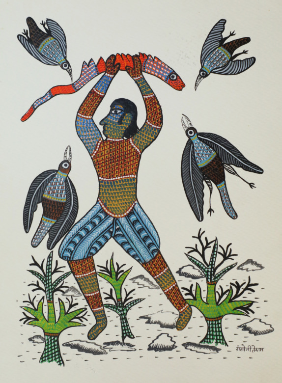 Tribes India Handmade Gond Paper Painting