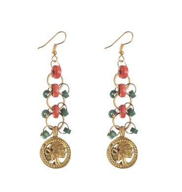 Trinity Handcrafted Tribal Dhokra Earrings (Minketan)