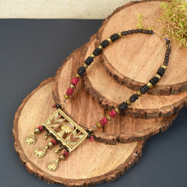 Dhokra Queens Handcrafted Tribal Necklace (Minketan)