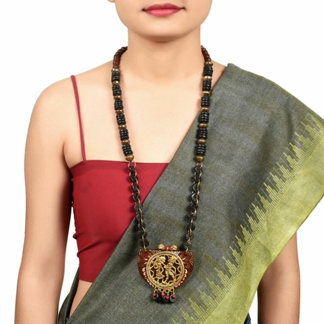 Dhokra Moon Handcrafted Necklace (Minketan)