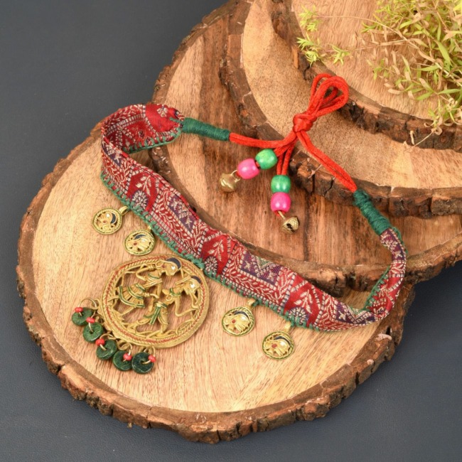 Dhokra Gracious Queen Handcrafted Tribal Choker Necklace (Minketan)