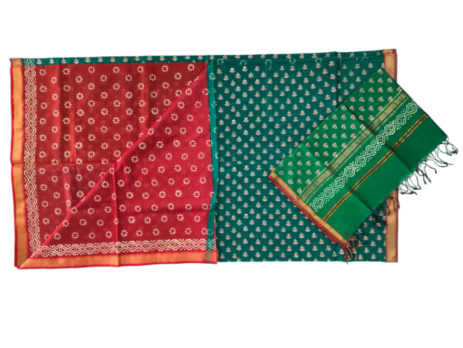 Tribes India Handwoven Maheshwari Silk Suit