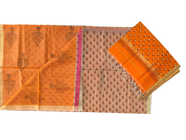 Tribes India Handwoven Maheshwari Silk Suit