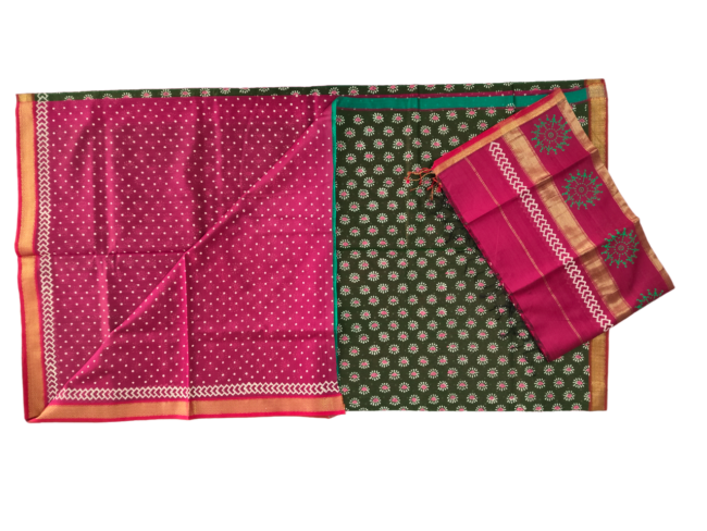 Tribes India Handwoven Maheshwari Silk Suit