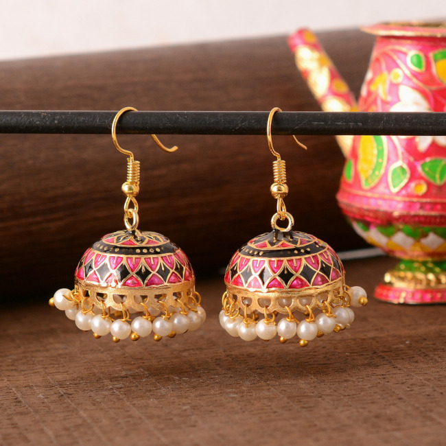 Multicolor Meenakari Jhumka Earrings “ M