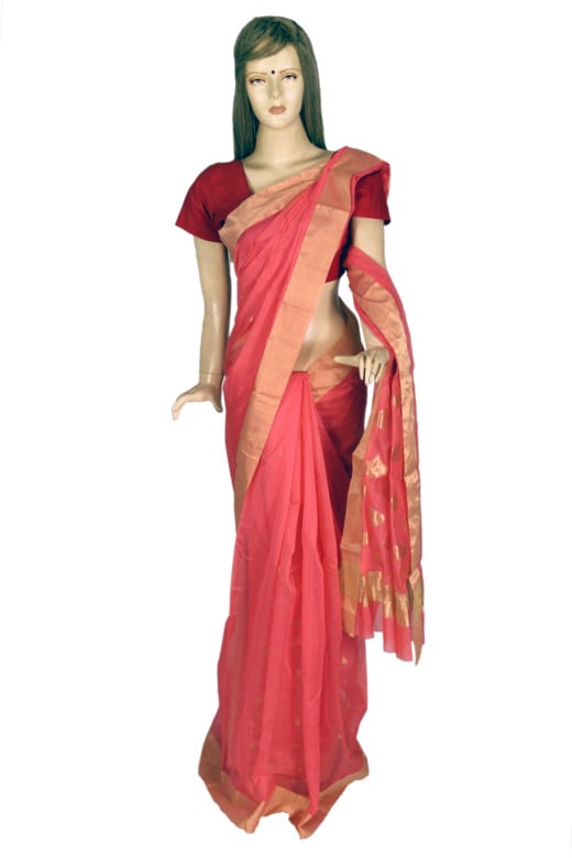 Tribes India Handwoven Chanderi Silk Saree 1TTXGENMP01855-2