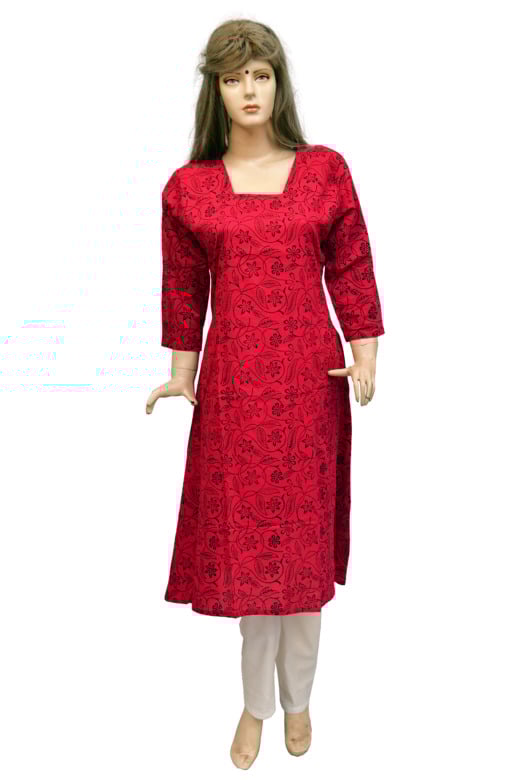 TRIBES INDIA PRINTED STRAIGHT A LINE KURTI TX