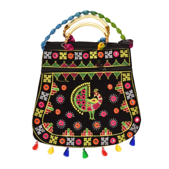 Tribes India Farsa Flap Bag with Embroidery Work and Sling (PVTG)
