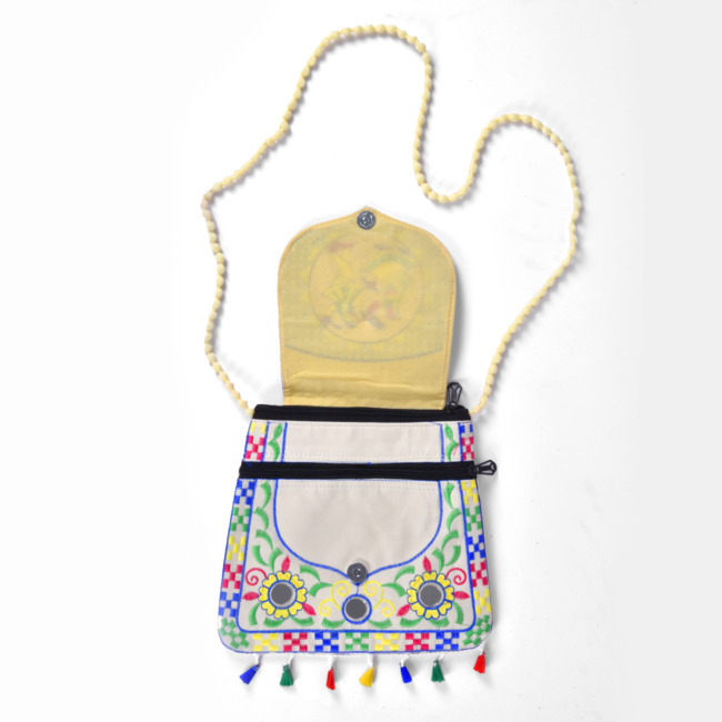 Flap Bag with Embroidery and Sling (PVTG)