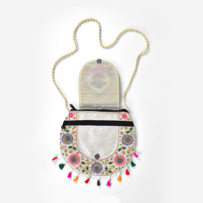 Tribes India Flap Bag with Five Mirror Work (PVTG)