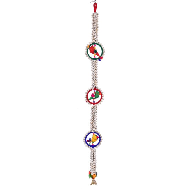 Handmade Hanging 3 Bangdi and 3 Parrot with Kodi Line Heavy (PVTG)