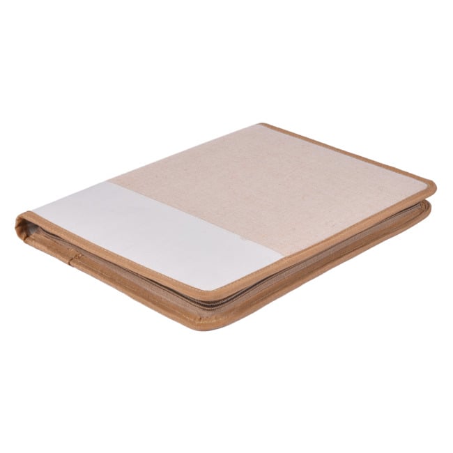 Jute File Folder with Zip (PVTG)