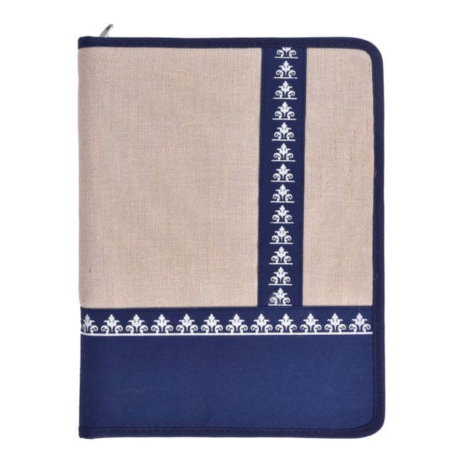 Jute File Indigo with Zip File Folder (PVTG)