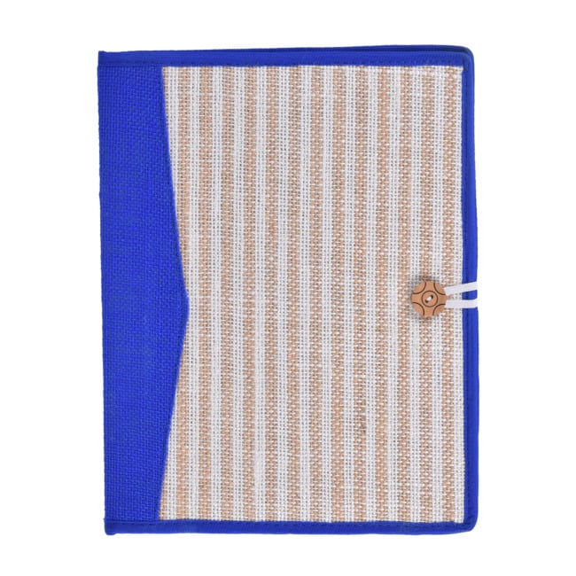 Jute File Folder with Fabric Button (PVTG)