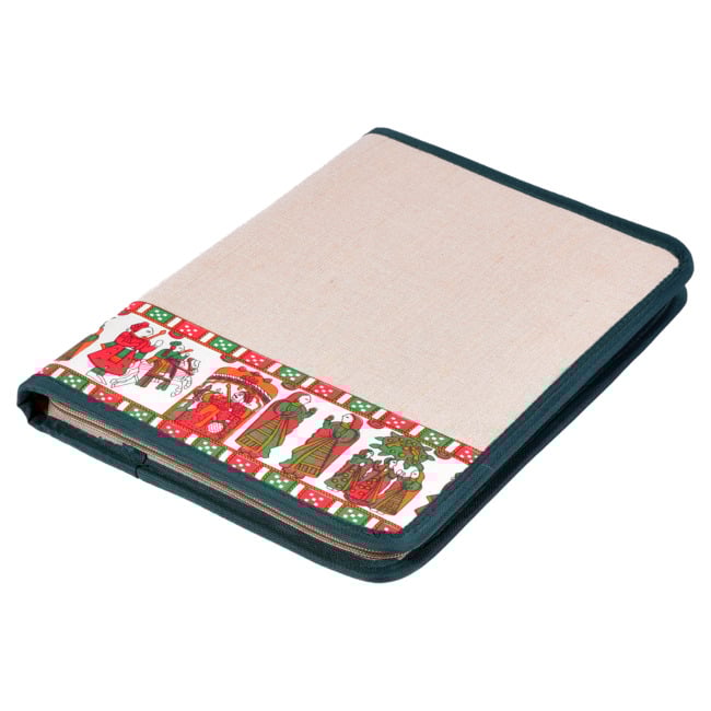 Jute File Folder Mythical Design with Zip Closure (PVTG)