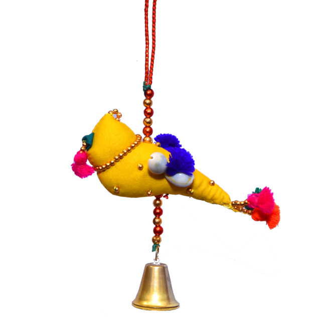 Handcrafted Single Parrot Kodi Hanging with Fumka (PVTG)
