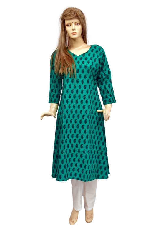 TRIBES INDIA PRINTED STRAIGHT A LINE KURTI TX