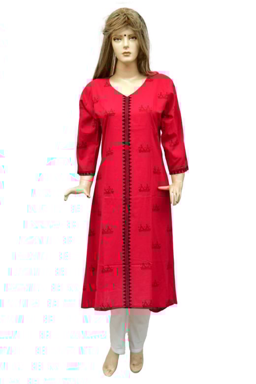 Tribes India PRINTED STRAIGHT A LINE KURTI TX
